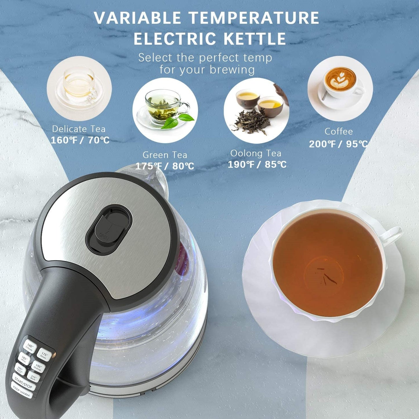 ZANDA-Smart temperature control electric kettle